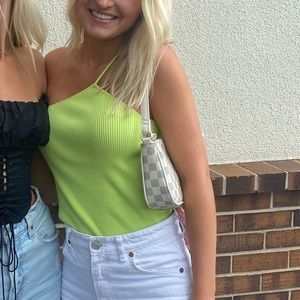 Green one shoulder top!